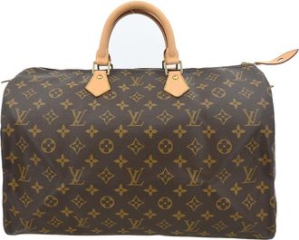 Louis Vuitton Speedy Handbag Monogram Canvas Brown Canvas Handbag (Pre-Owned)