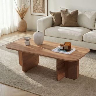 Dmora Mesa De Centro Nomeva, Forma Rectangular, Tablero De Madera Nobilitada, Color Marr&oacute;n, 120x60x41h Cm Roble Marr&oacute;n