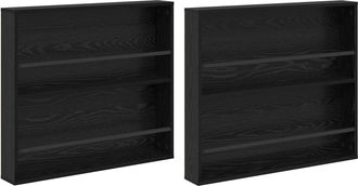 vidaXL Estante De Revistas 2 Uds. Roble Negro 80 X 12 X 70 Cm Vidaxl