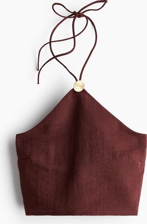 H&M Kurzes Neckholder-Top - Beige