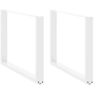 vidaXL Patas Para Mesa De Comedor En Forma De U (2 Unidades), Color Blanco, 100 X (72-73) Cm, Acero Vidaxl