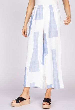 Habitat Patterned Linen Pant In Blues