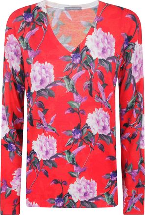 In Bed With You Printed V-Neck Jumper Flower