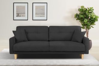 HOME AFFAIRE 3-Sitzer »TRIPLO optionale Schlafsofa mit Bettkasten, Masse B/T/H: 215/100/89 cm« Wahlweise Bettfunktion - Liegefläche 145x191 cm, Rücken-, Zierkissen