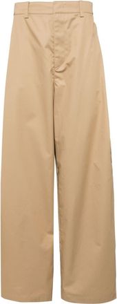 System wide-leg cotton cargo trousers - men - Cotton - 48 - Brown