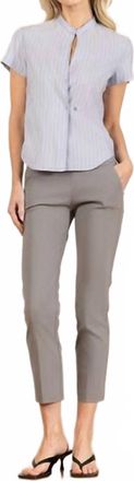 Avenue Montaigne Womens Lulu Crop Slim Pants In Light Grey