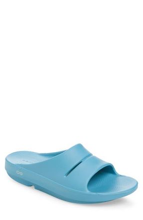 Oofos OOahh Slide Sandal in Ocean Blue at Nordstrom, Size 12