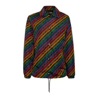 Givenchy Light Jackets, male, Multicolor, L, Black Rainbow Chain Nylon Jacket Aw23