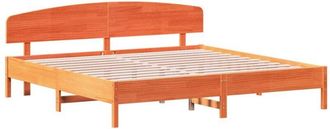 vidaXL Vidaxl - Cama Sin Colch&oacute;n Madera Maciza De Pino Marr&oacute;n Cera 180x200 Cm