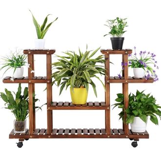 Yaheetech Soporte De Jard&iacute;n Estanter&iacute;a Madera De 4 Niveles Estante De Plantas Flores Soporte Bastidor Para Jard&iacute;n Balc&oacute;n Decorativas Est&eacute;tica - Yaheetech