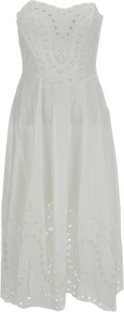 Charo Ruiz Ibiza Tiered Lace Dress - Dames - Casual kleedjes - Wit - L - Katoen - Kleedjes
