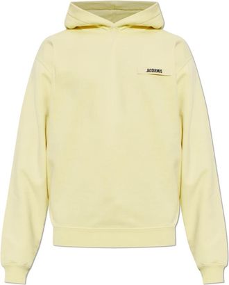 Jacquemus Logo Patch Sweatshirt - Heren - Hoodies - Geel - 2XL - Katoen - Hoodies & sweatvesten
