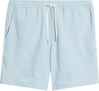 Nordstrom 7-Inch Seersucker Swim Trunks in Blue Celestial at Nordstrom, Size Xx-Large