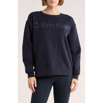 Calvin Klein Puff Print Fleece Sweatshirt in Sky Captain at Nordstrom Rack, Size X-Large