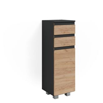 Vicco Mobiletto bagno J-Shape, Grigio, 30 x 95 cm Vicco
