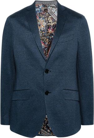 Etro Roma Blazer Jaquard - Heren - Blazers - Blauw - 2XL - Jassen