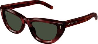 Gucci Stijlvolle Zonnebril - Dames - Zonnebrillen - Rood - 51 MM - Accessoires