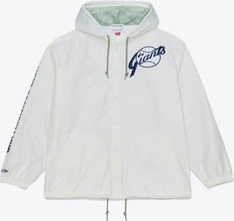 Mitchell & Ness Mens Mitchell & Ness White San Francisco Giants Yacht Rock Coaches Full-Snap Hooded Windbreaker Jacket at Nordstrom, Size Small
