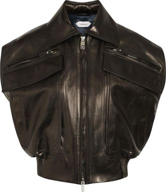 Versace Floridiana Calf Leather Vest - Black - 42 (UK10 / S)