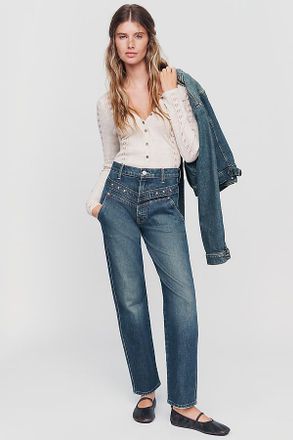 Mother Rock Candy Tune Up High-Rise Straight Jeans