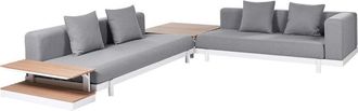 Beliani Modern 5 Seater Sofa Set with Coffee Tables Polyester Cushion Fabric Outdoor furniture Sofa Chaise Grey Missanello