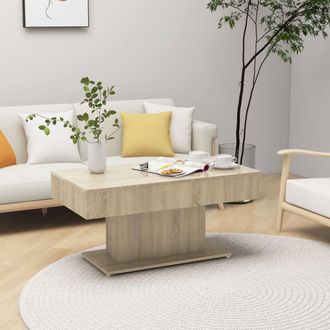 vidaXL Vidaxl - Mesa De Centro Madera Contrachapada Roble Sonoma 96x50x45 Cm