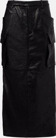Rick Owens Firbanks leather midi skirt