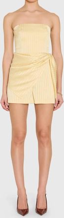 Amanda Uprichard Cheryl Strapless Romper In Cornsilk