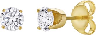 LuvMyJewelry Seraph 14K Gold Lab Grown Round Solitaire Diamond Earrings - 0.75 Ct