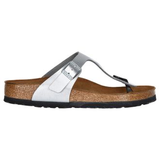 Birkenstock Gizeh BS Birko-Flor Unisex Toe Post Sandals - Silver - Size:UK 4.5