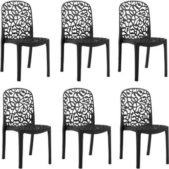 Shaf Shaf - Set 6 Sillas Flora Antracita - Antracita