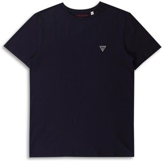 Guess Mens Navy Crewneck Small Triangle Logo T-Shirt, Size XX-Large