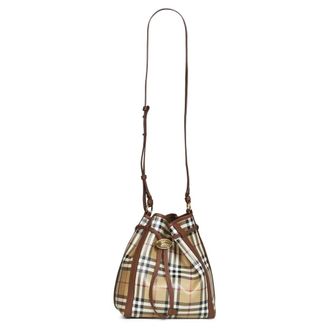 Burberry Bolso tipo cubo peque&ntilde;o con estampado Check - Bags - Mujer - Beige - ONE SIZE