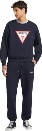 Guess Oversized sweatshirt met driehoekig model voor heren (Oceaan Blauw)