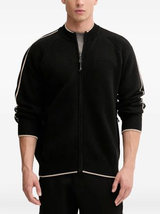 Guess Co Cardigan a righe con zip - Nero