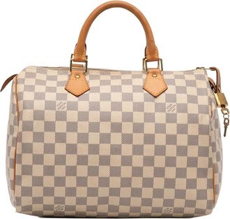 Louis Vuitton Borsa Speedy 30 Boston in tela Damier Azur 2012 - Bianco