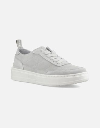 Hush Puppies Womens Hush Puppies Nesta Leather Womens Grey Standard Trainers - Size: 4