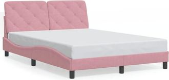 vidaXL Estructura De Cama Sin Colch&oacute;n Terciopelo Rosa 120x200 Cm Vidaxl
