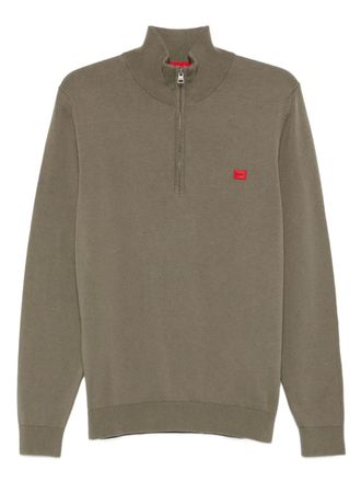 HUGO BOSS Wool Half-zip Knit ITALY製 Hugo Boss Bizzino Pure Wool Mens 1/2 Zip Italian Knit