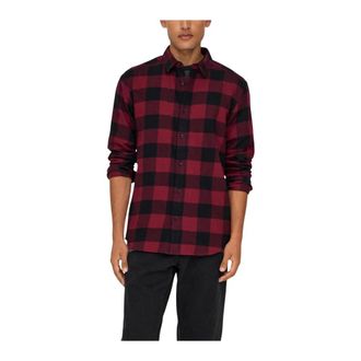 Only & Sons Geruit overhemd met lange mouwen en klassieke kraag - Heren - Casual Overhemden - Veelkleurig - XS - Katoen - Overhemden