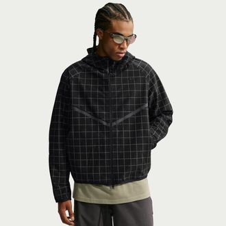 Nike Mens Tech Loose Dri-FIT Shori Knit Full-Zip All-Over-Print Jacket in Black | IV6599-010
