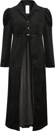 Chic Star Womens Corduroy Duster Jacket, Black, S