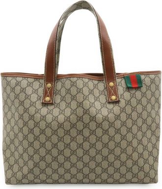 Gucci Beige Brown Gg Supreme Shoulder Bag Tote Bag (Pre-Owned)