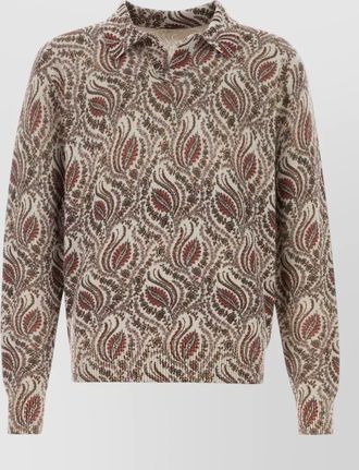 Etro wool polo shirt paisley pattern knit
