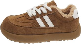 Generic Women winter cotton snow boots with thick fleece warm and antifreeze snow boots (Khaki,6.5)