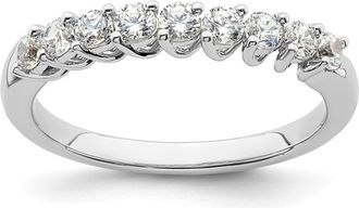 Diamond2Deal 14k White Gold Lab Grown Diamond 9-Stone Band Ring 1/2Ct Clarity- VS Color- G-H