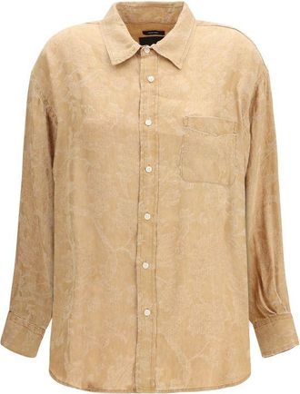 R13 Orange Viscose Pattern Womens Shirt
