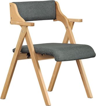 SoBuy SoBuy Folding Wooden Dining Room Chair with Cushion - Comfortable Folding Kitchen Chairs and Living Room Chair, Wooden Chairs for Office or Garden