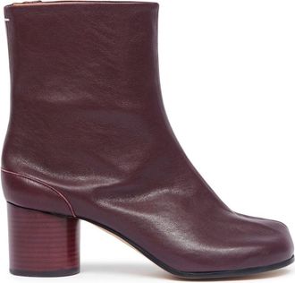 Maison Margiela Tabi 60mm leather ankle boots - women - Calf Leather/Calf Leather/Lambskin/Rubber - 35 - Purple