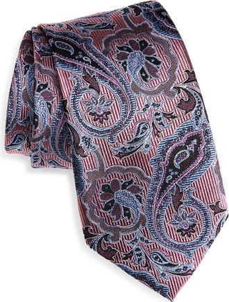 Nordstrom Floral Paisley Silk Tie in Pink at Nordstrom
